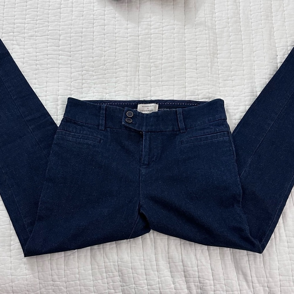 Blue Straight Leg Jeans Classic Denim
